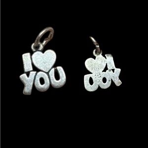 James Avery Silver 'I Love You' Charms